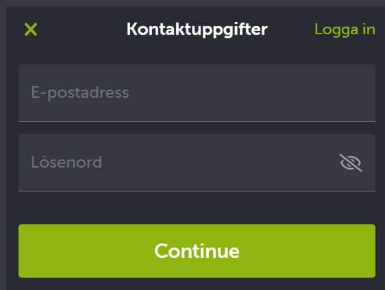 Enkel och snabb registrering hos ComeOn Casino