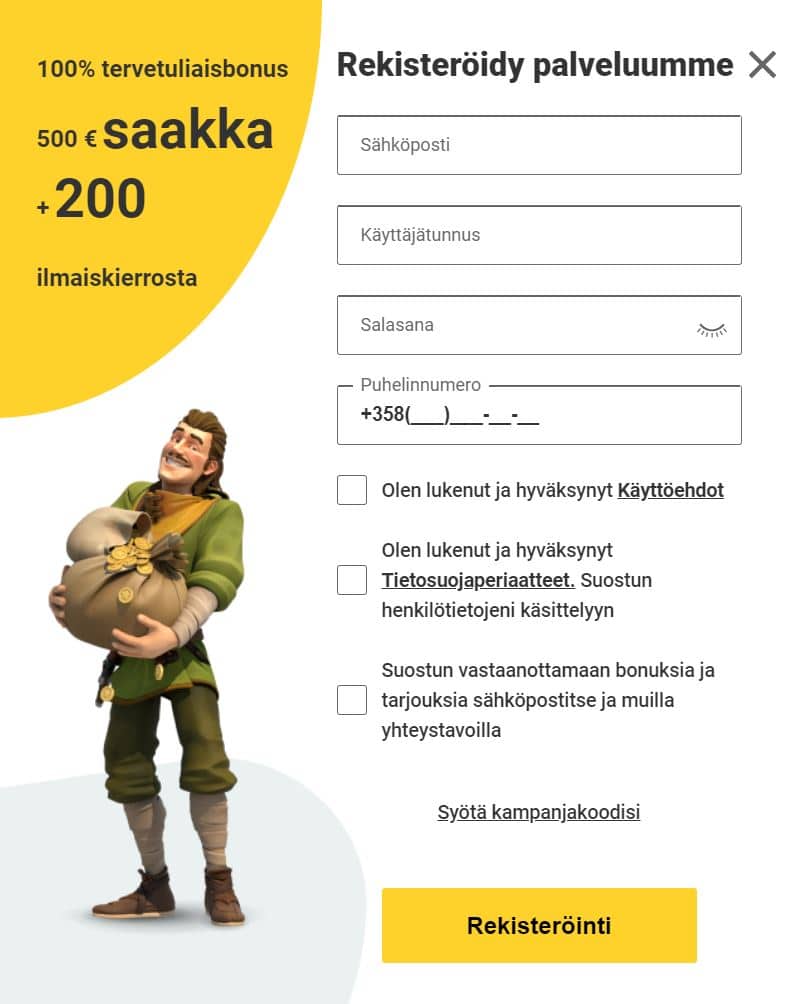 Rekisteröidy Zetcasino Kampanjakoodi avulla
