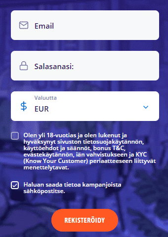 Rekisteröityminen Vulkan Vegas promo-koodi