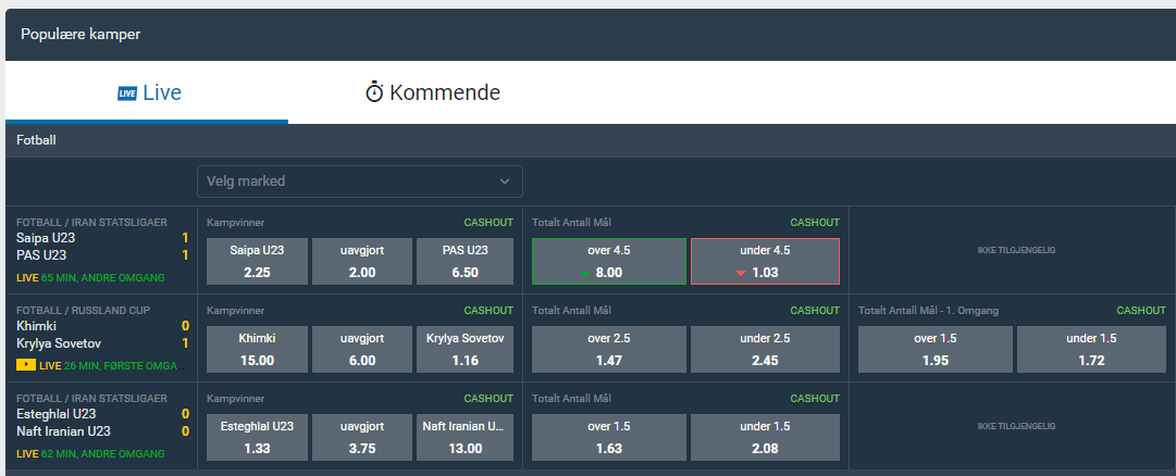 NordicBet bonuskode - Oddsspill