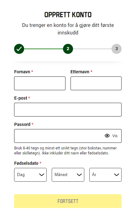 registrer deg ved hjelp av en Unibet bonuskode