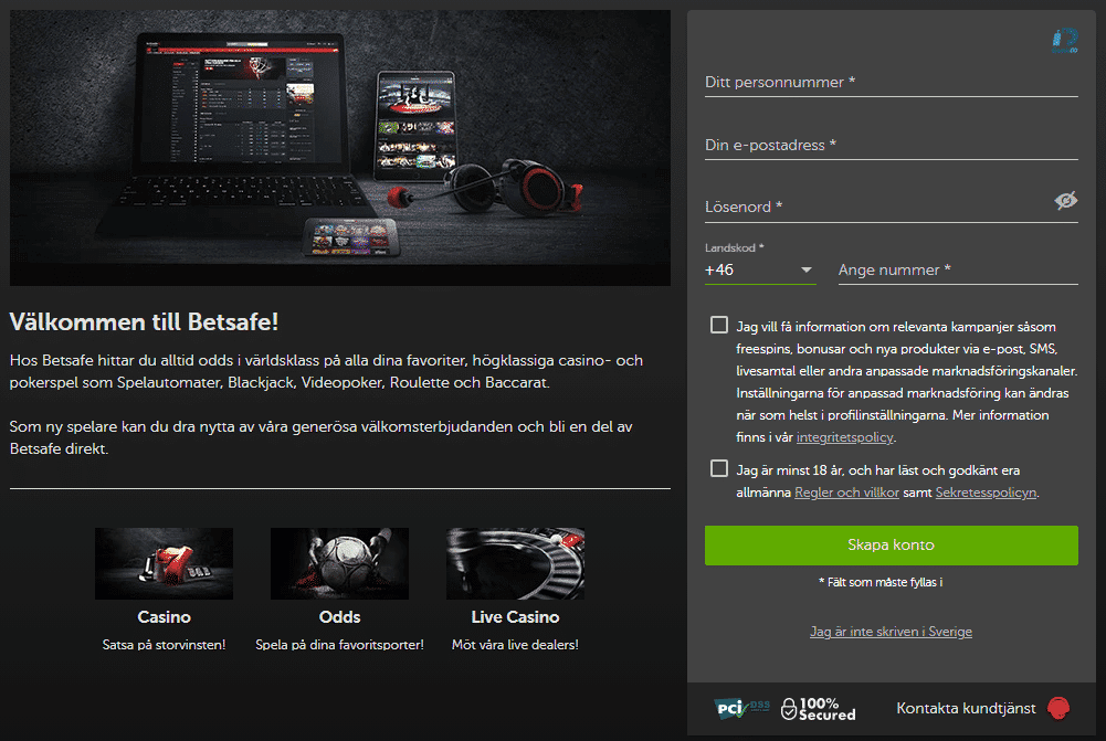 Betsafe Bonus: Hur du öppnar ett konto