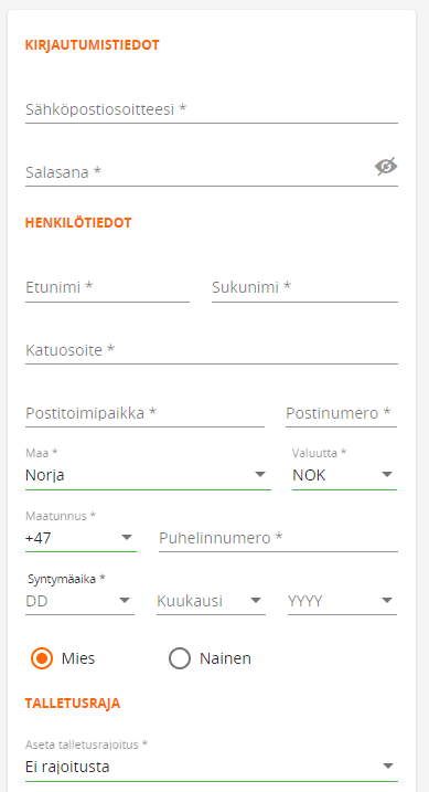 Rekisteröidy käyttämällä Betsson bonuskoodi