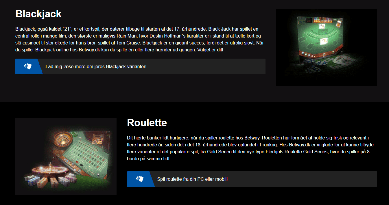 Betway bonuskode til casinospil