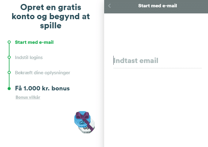 Trin-for-trin oprettelse uden Casumo bonuskode
