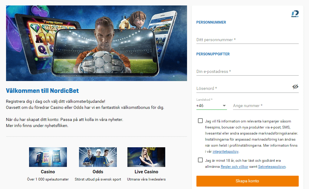 Nordicbet bonus: Öppna enkelt ett konto