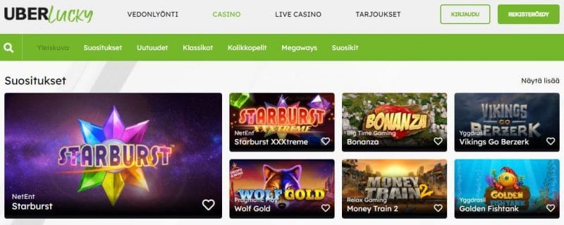 Uberluckyn antelias tervetuliaisbonus Uberlucky kasinorvostelu