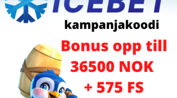 IceBet kampanjakoodi 2025 – Bonus opp till 36500 NOK + 575 FS