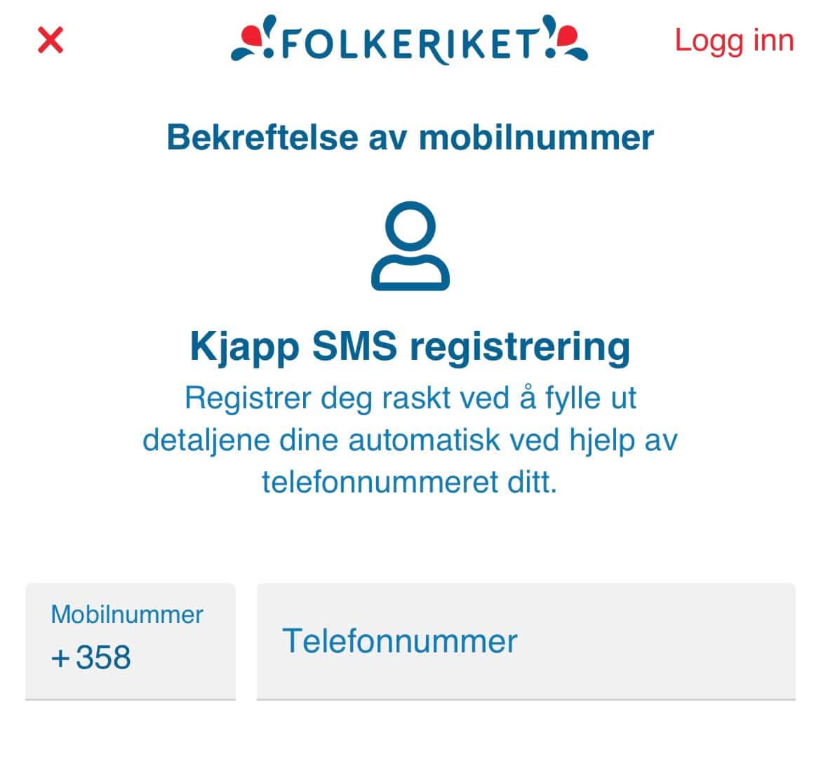registrerer deg på Folkeriket bonuskode